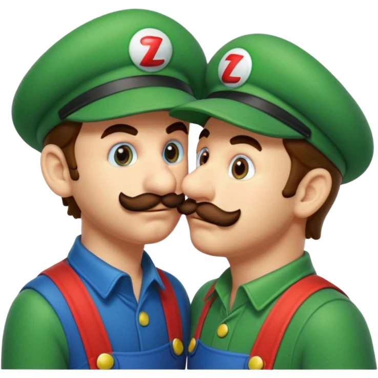 Mario and Luigi kiss emoji
