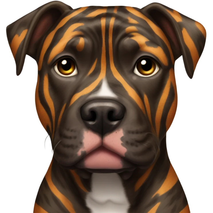 pitbull terrier dark brindle tiger stripes emoji