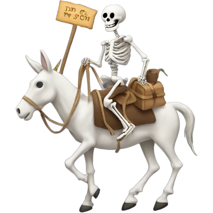Skeleton riding donkey emoji