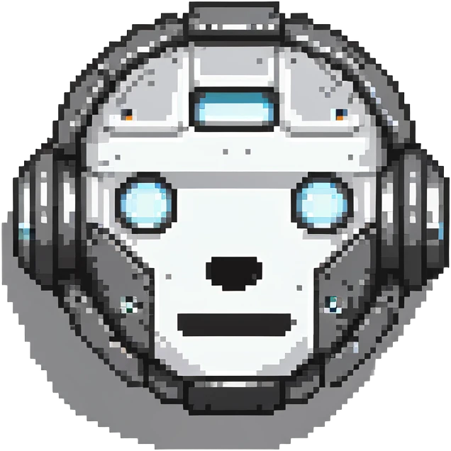 steel round robot face emoji