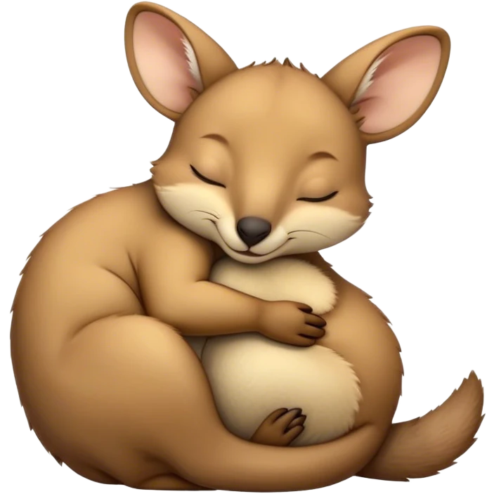 Meme-Worthy Cute Sleeping Wallaby Portrait Emoji, Head resting peacefully with a contented smile, showcasing a compact, agile build and a luxuriously soft tan fur, eyes shut in a serene, restful nap, Simplified yet hilariously adorable features, highly detailed, glowing with a soft, drowsy light, high shine, relaxed and utterly lovable, stylized with an air of playful laziness, bright and heartwarming, soft glowing outline, capturing the essence of a comically sleepy wallaby, so meme‐worthy it feels like it could instantly become the next viral sensation of adorable slumber! emoji