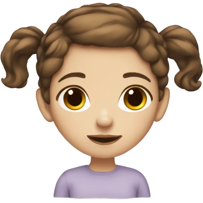 Cute brown hair girl white skin emoji