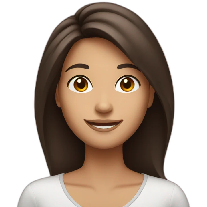 brunette person smiling emoji