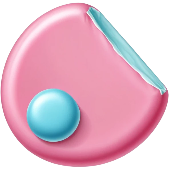 a piece of chewing gum, pink bubble gum, candy emoji