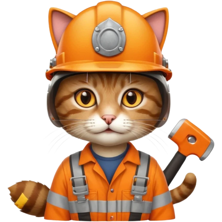 cat, handyman Outfit, wearing a Helmet emoji