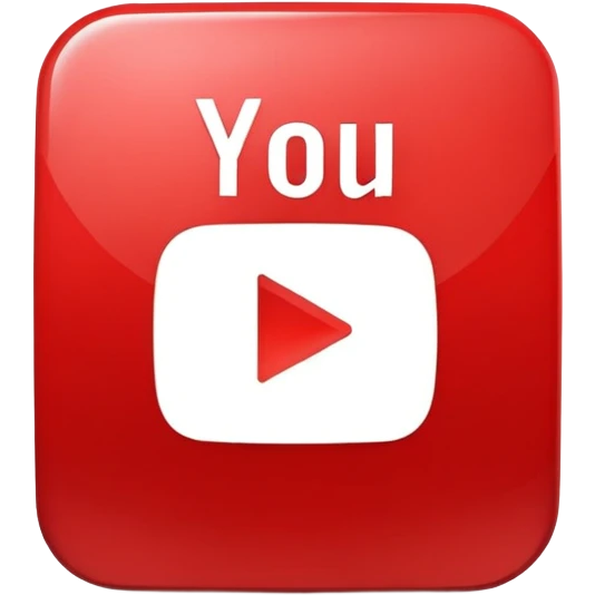 YouTube play button, simple and bold emoji