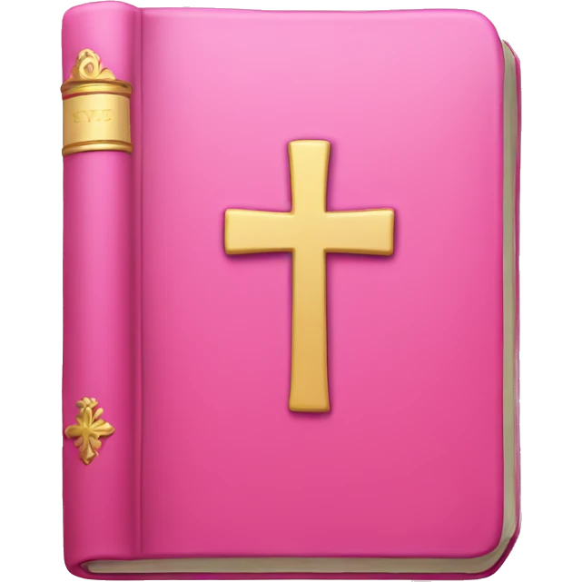 Pink Bible with a cross emoji