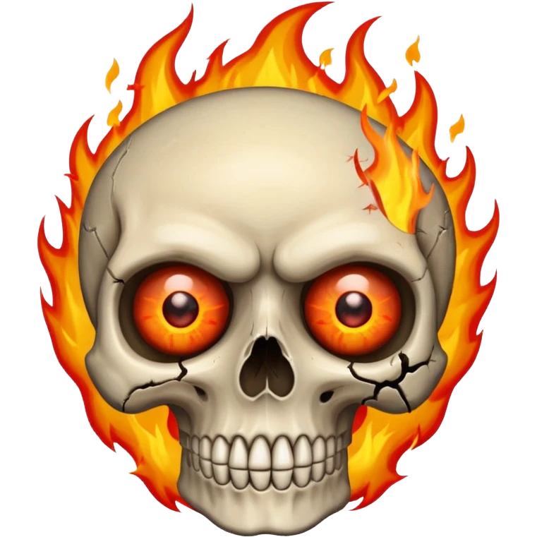 Skull eyes on fire emoji