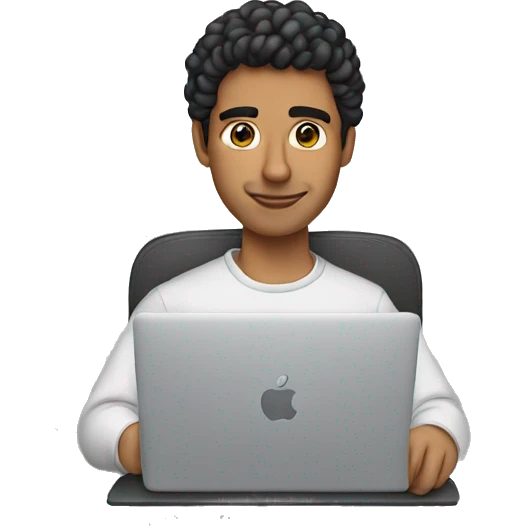 a hispanic guy working on a macbook emoji