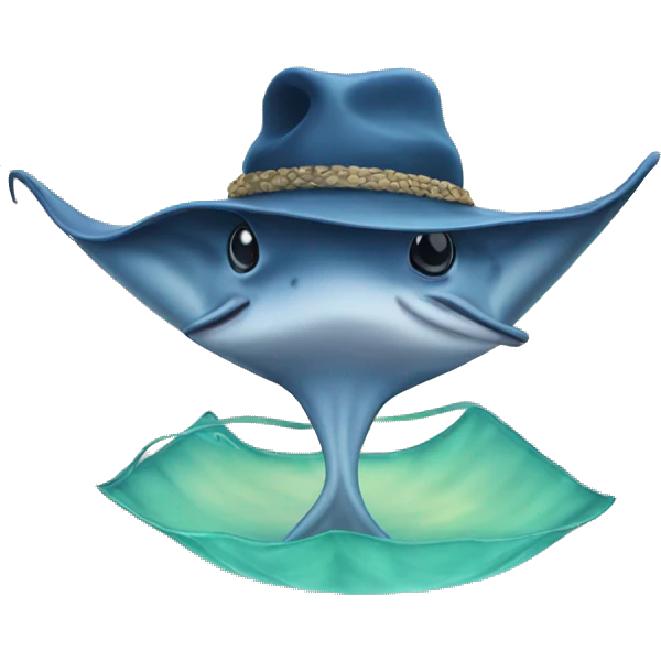 stingray with hat emoji