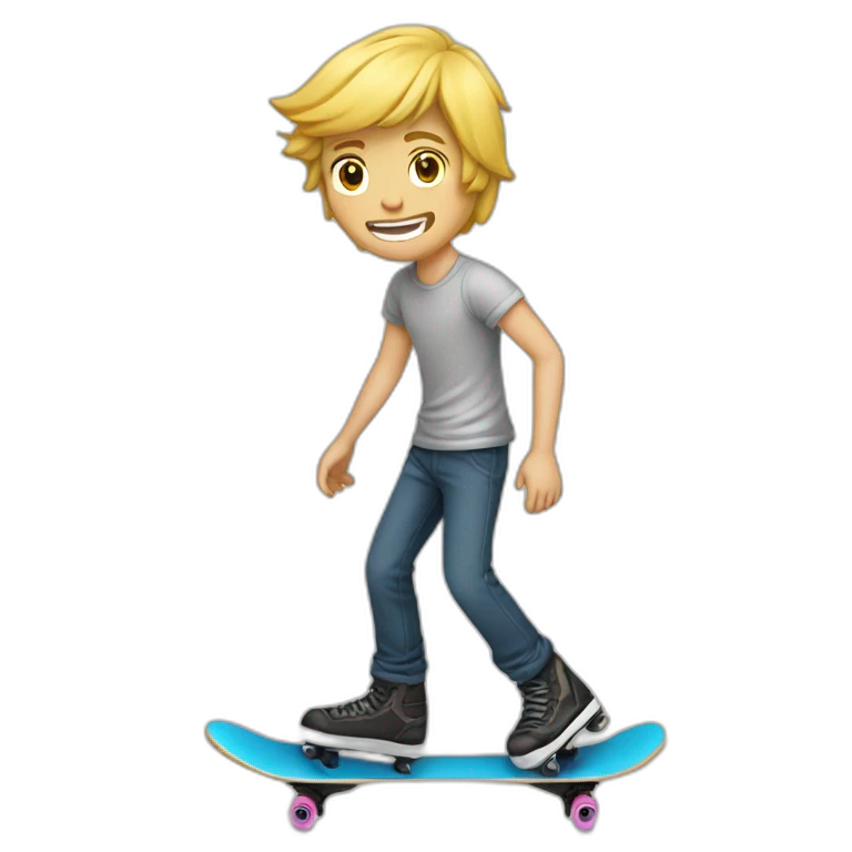 Homme blond sur un skate emoji