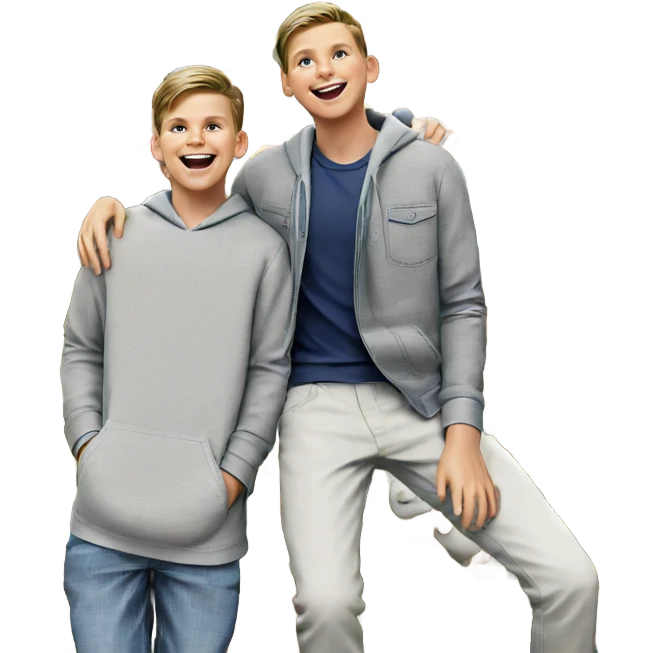 boys sharing a joyful moment emoji