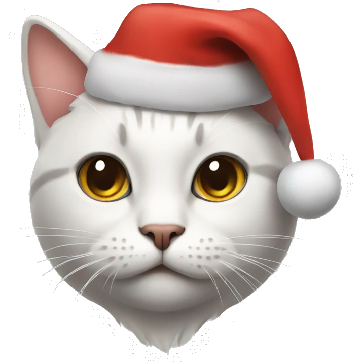 Cat wearing a Christmas hat emoji