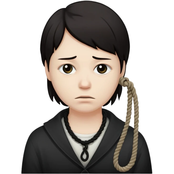 😔 with noose around neck emoji