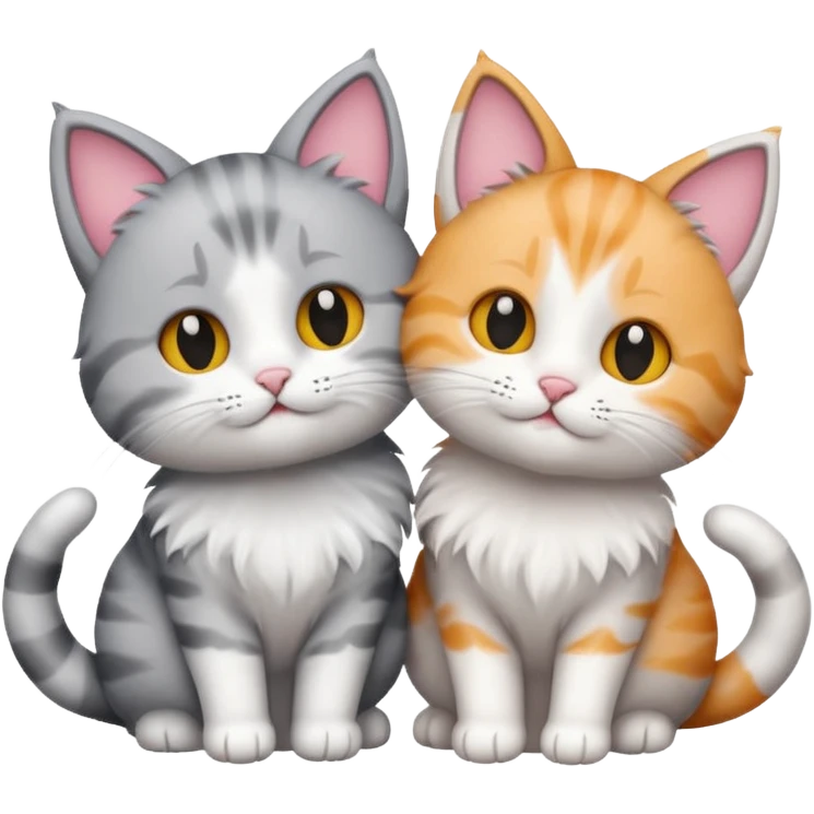 Two cats in love emoji