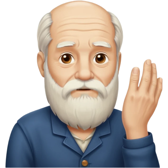Old man stroking his beard with hand emoji