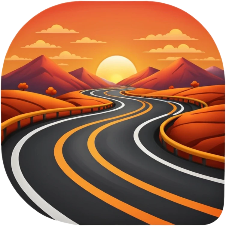 road with sunset emoji