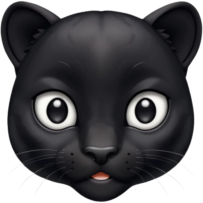 Adorable black panther with big pleading eyes emoji
