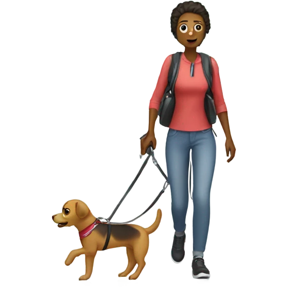 Dog walker with emergency  emoji