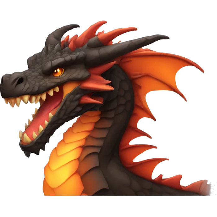  Legendary Brown-Black-Red-Orange-gradient Volcano Dragon emoji