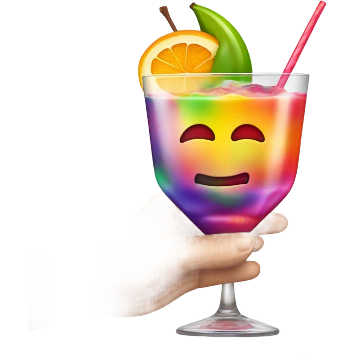 Pain killer cocktail with hands in air emoji