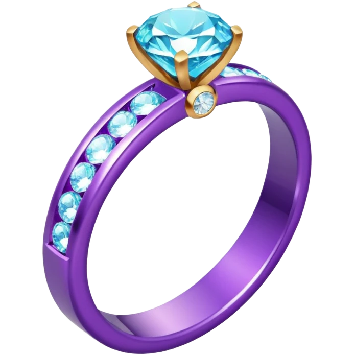 glitter purple and cian marry ring emoji
