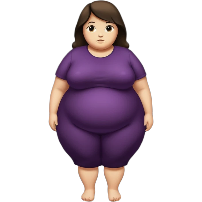 Quiero que crees un emoji tipo 🚷 Pero reemplaza a la persona por una silueta de una mujer obesa emoji