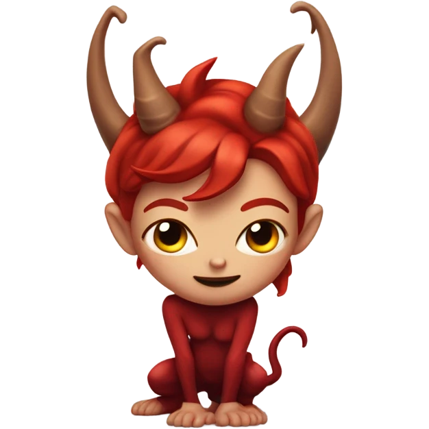 Redhead devil kneeling  emoji