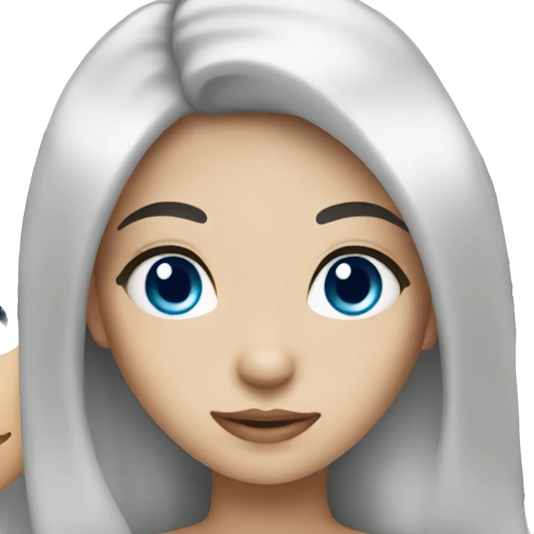 Girl with black hair and blue eyes emoji