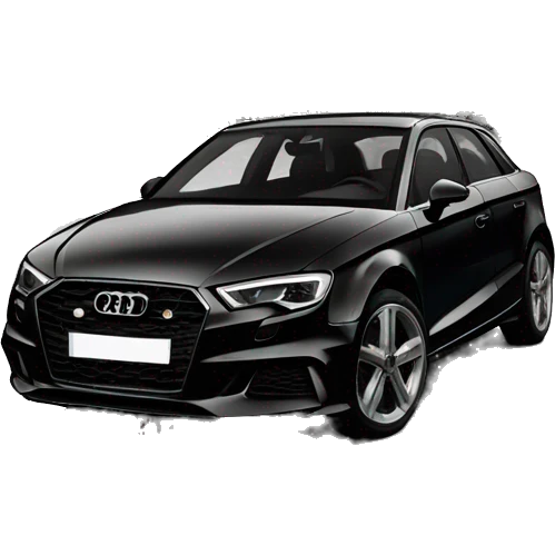 Audi A3 noir near Eiffel tower emoji