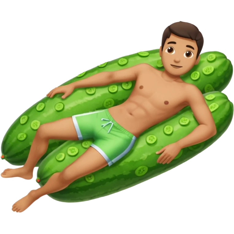 man with cucumbers bed emoji