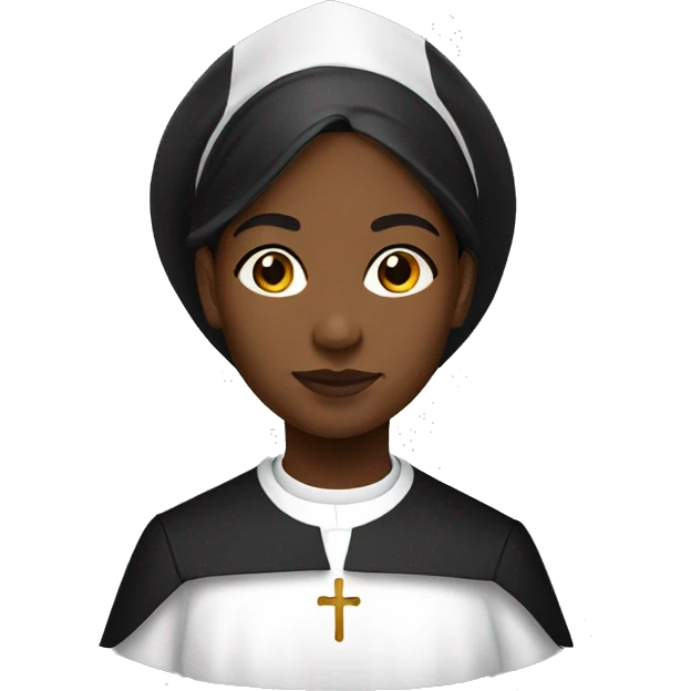 Young Black catholic priest woman  emoji