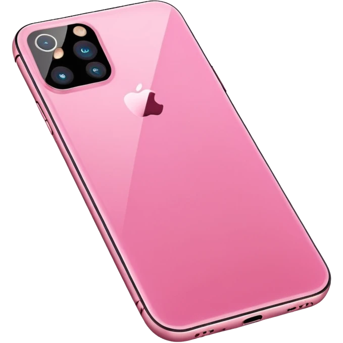 Create me a pink iPhone 17 pro image with the screen in a straight position. png. With one phone not too and it needs to show the front side screen! emoji