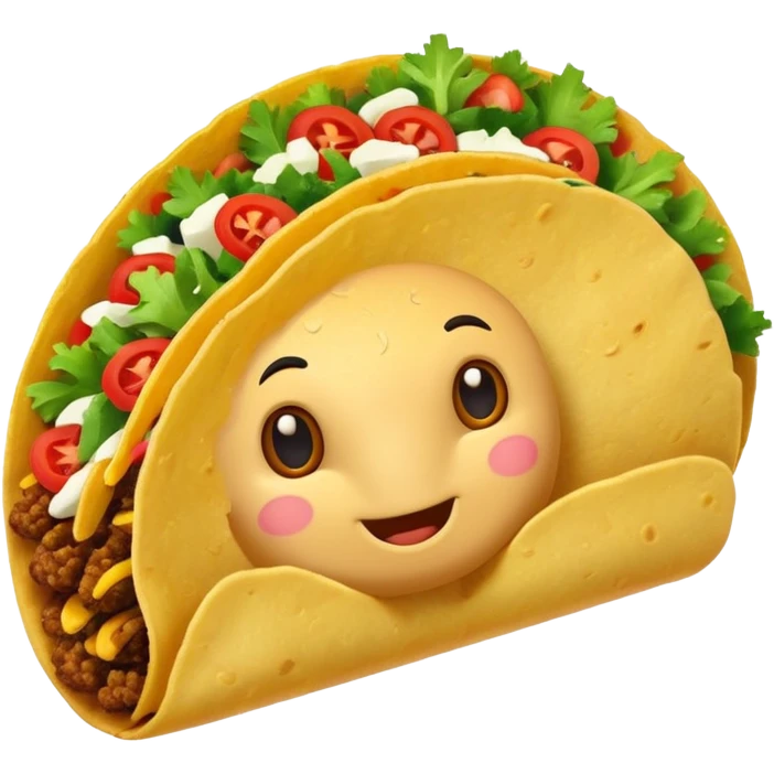taco with white wings and question marks on the sides emoji