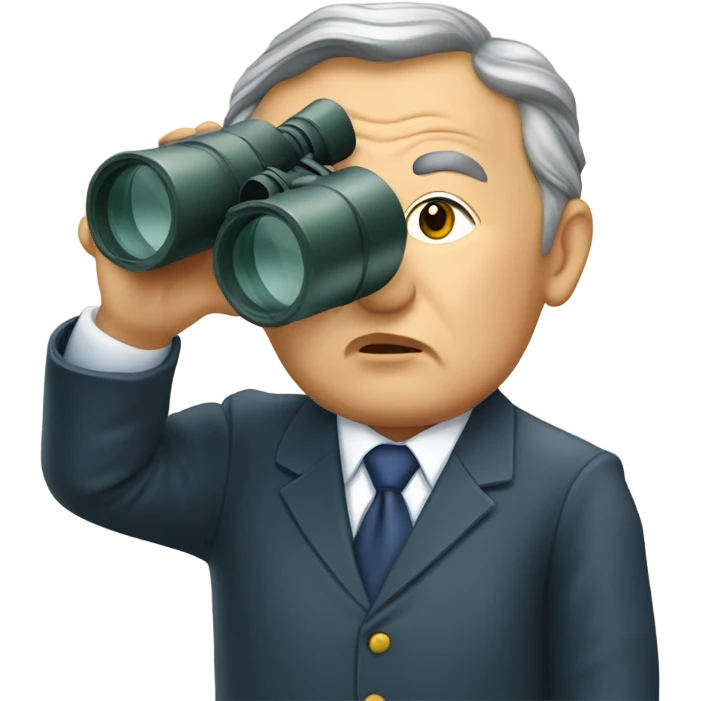 Nazarbayev looks through binoculars emoji