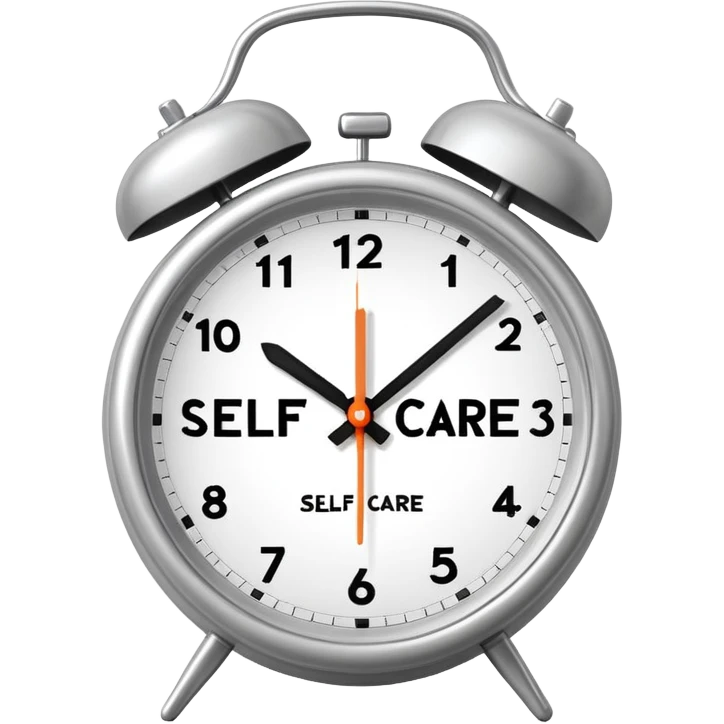 Alarm clock that says self care emoji