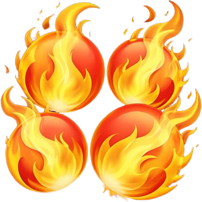 fireballs with flames emoji