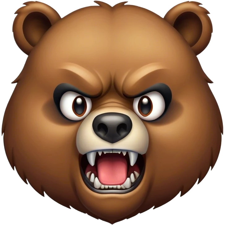 angry bear with black eyes and sharp teeth  emoji