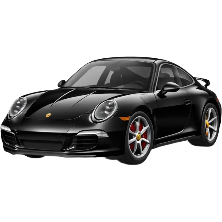 Create a black Porsche 911 in authentic Apple emoji style.

 emoji