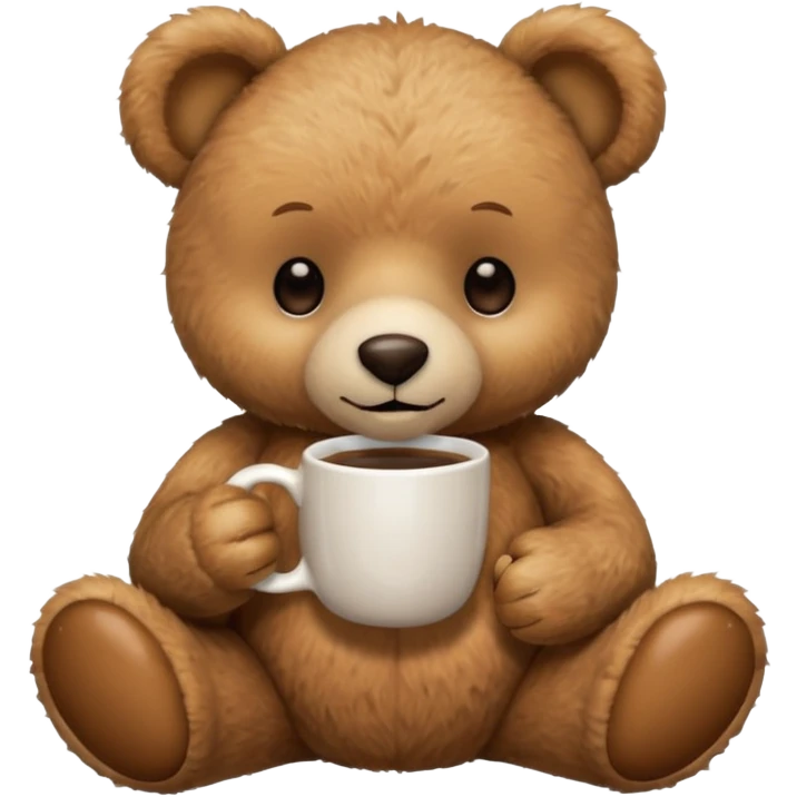 teddy bear drinking a cup of coffee  emoji