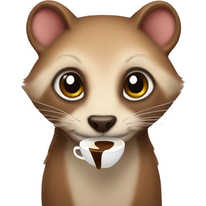 weasel drinking coffee emoji