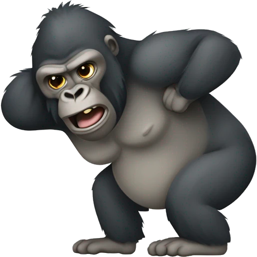 Gorilla farting emoji