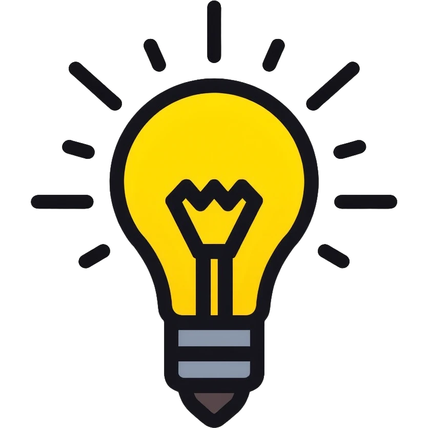 yellow light bulb with rays emoji