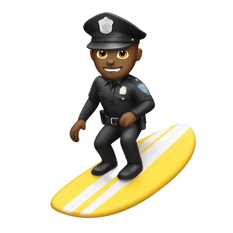 Cop riding a surf board emoji