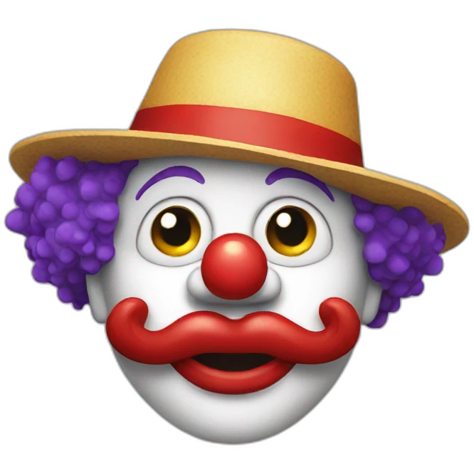 Clown with hat emoji