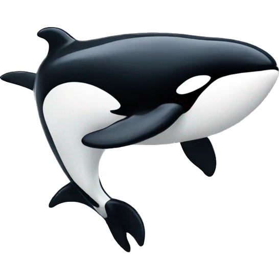 Happy orca with a top cap emoji