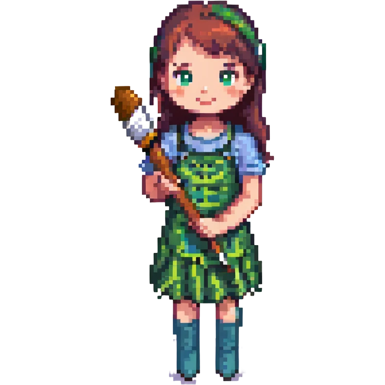 A girl holding a brush emoji