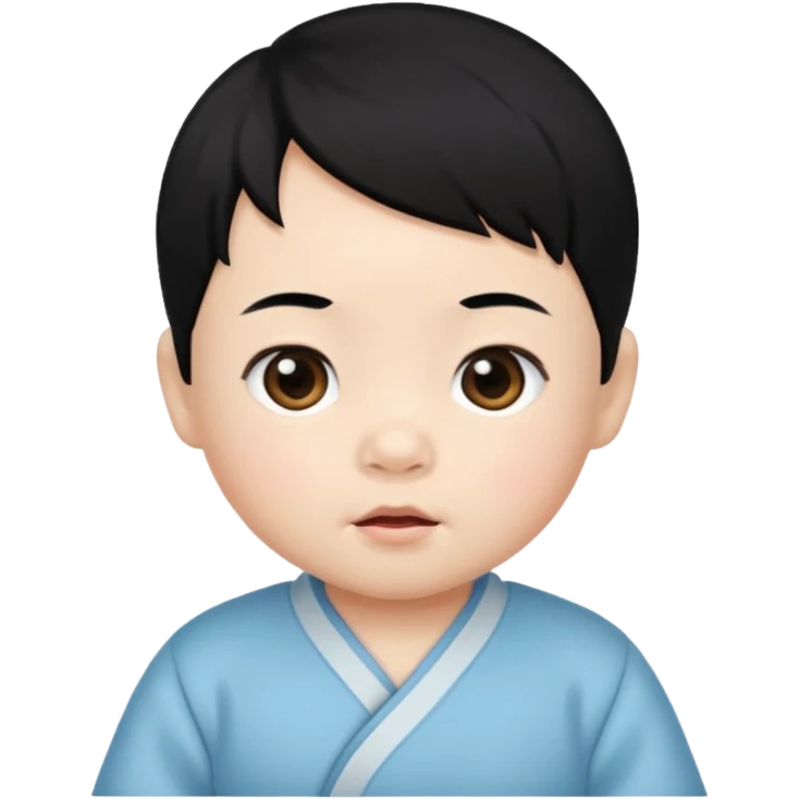 Chinese baby with black hair emoji