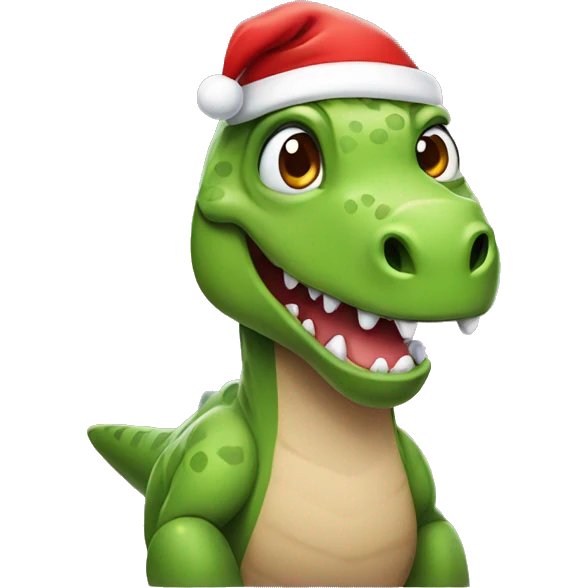 dinosaur wearing santa hat emoji