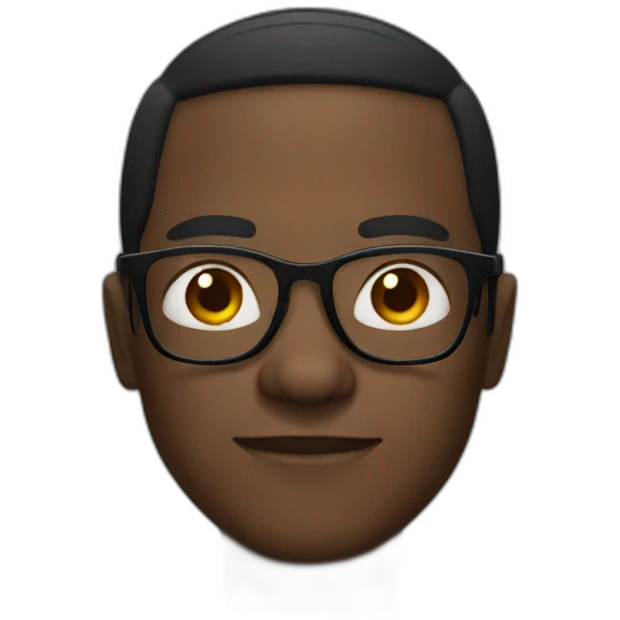 black guy with glasses emoji